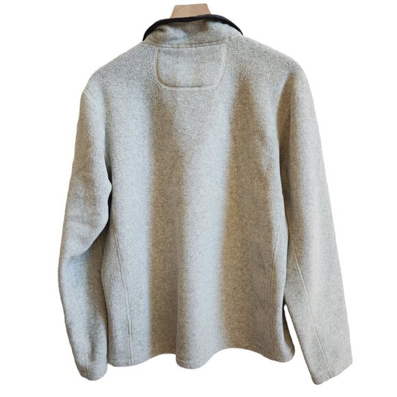 North Face Men's Pyrite Quarter Zip Fleece Jacket in Wild Oat Heather Tan Sz. M - Picture 2 of 4